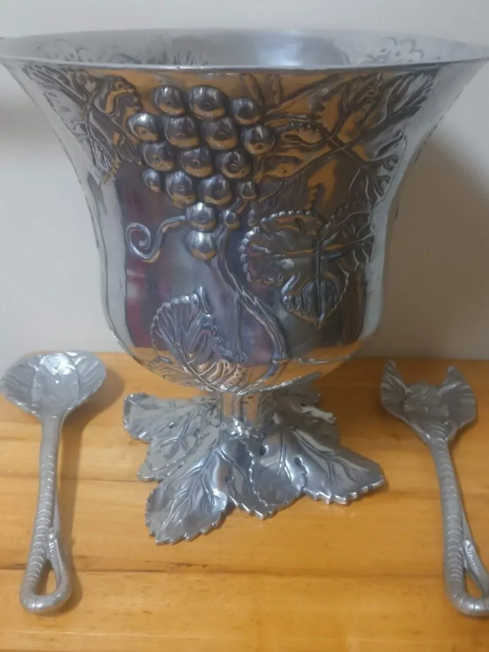 Arthur Court 2002 Signed Elena Court Grape Collection Silver Champagne Bucket